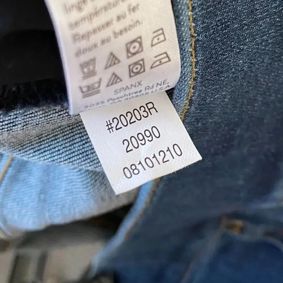 NWT, SPANX, Distressed Denim Legging Skinny Released Hem Ankle Jeans, Blue - Picture 10 of 10